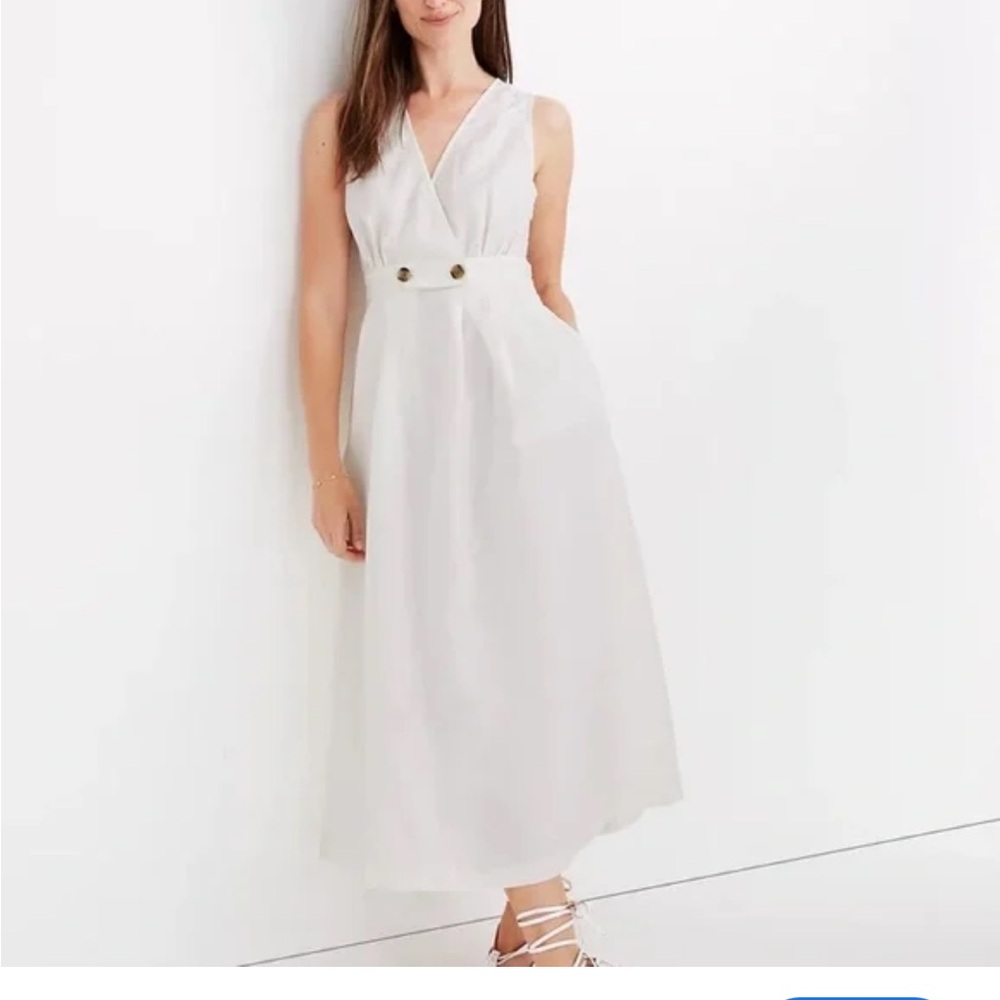 Madewell Linen Blend Midi Dress